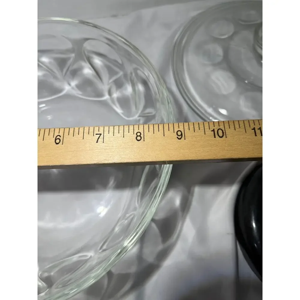 Pyrex Sculptured Ovenware Thumbprint Clear Glass Covered Casserole Vintage